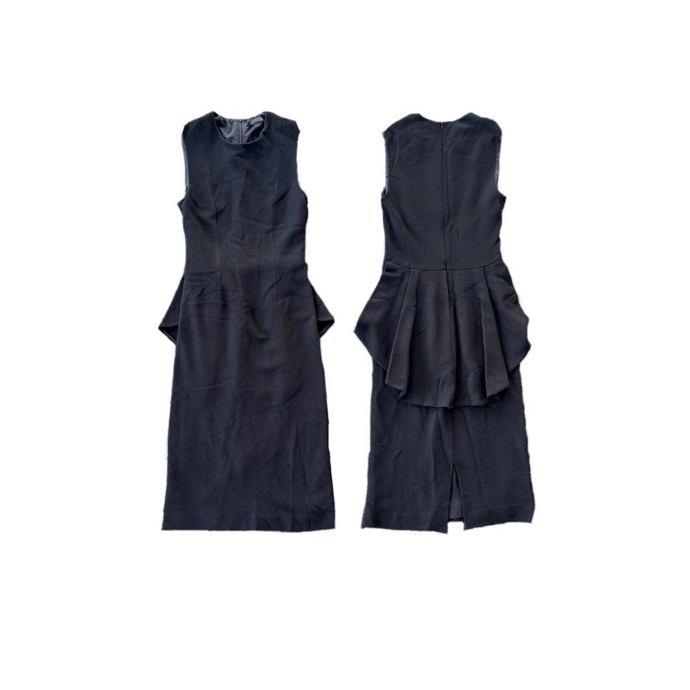 The‎ Row Woven Cotton Silk Black Fitted Sleeveless Midi Dress Size 10 / Medium